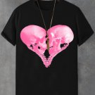 Men's Skull Couple Valentine's Day Print Casual T-Shirt