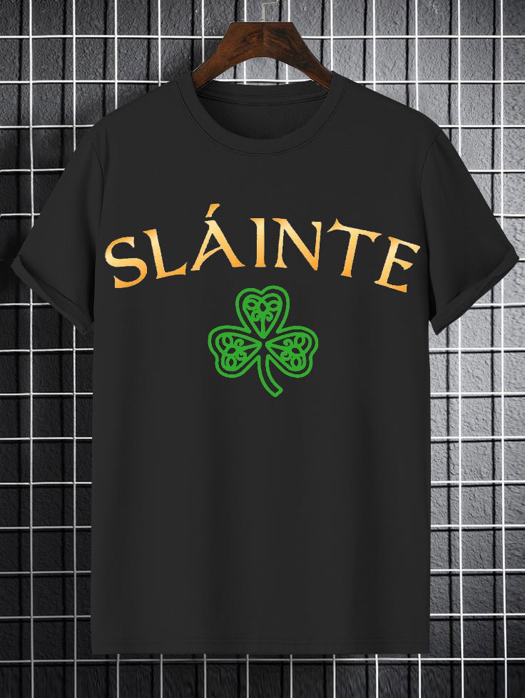 Men's Slainte St. Patrick's Day Print Casual T-Shirt