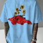 Men's Slava Ukraini-Defeated Russian Bear And Sunflowers Print Casual T-Shirt