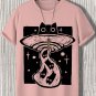 Men's UFO Abducts Cat Art Print Cotton Casual T-Shirt