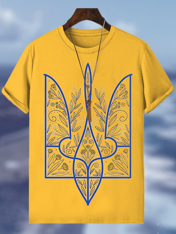 Men's Ukraine Trident Art Print Casual T-Shirt