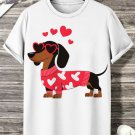 Men's Valentine Dachshund Dog Print Casual T-Shirt