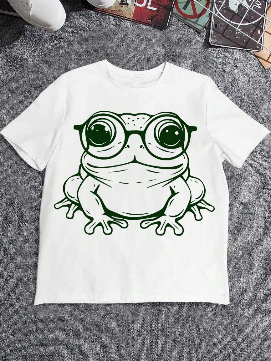 Men's Valentine's Day Line Frog Art Print  Casual T-Shirt