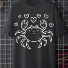Men's Valentine's Day Love Line Crab Art Painting Print Casual T-Shirt