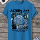Men's Van Gogh Starry Night Print Casual T-Shirt