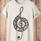 Men's Viking Pattern Musical Note Print Casual T-Shirt