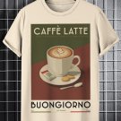 Men's Vintage Caffe Latte Buongiorno Print Casual T-Shirt