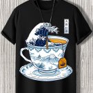 Men's Wave Art In A Teacup Japanese Art Print  Casual T-Shirt