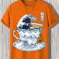 Men's Wave Art In A Teacup Japanese Art Print  Casual T-Shirt
