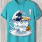 Men's Wave Art In A Teacup Japanese Art Print  Casual T-Shirt