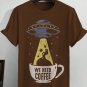 Men's We Need Coffee UFO Print  Casual T-Shirt