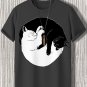 Men's Yin And Yang Contrast Color Cats Art Print  Casual T-Shirt