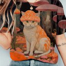 Women's 70s Retro Psychedelic Cat Print Casual T-Shirt