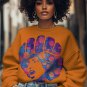 Women's Abstract Fist Angela Davis Print Long Sleeve T-Shirt Thin Sweatshirt