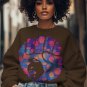 Women's Abstract Fist Angela Davis Print Long Sleeve T-Shirt Thin Sweatshirt