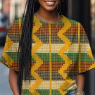 Women's African Kente Art Pattern Print Casual T-Shirt