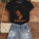 Women's Black History Month Resist Print Casual T-Shirt