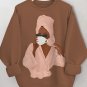 Women's Black Woman Leisurely Drinking Coffee Print Long Sleeve T-Shirt Thin Sweatshirt