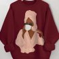 Women's Black Woman Leisurely Drinking Coffee Print Long Sleeve T-Shirt Thin Sweatshirt