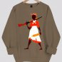 Women's Black Woman Power Print Long Sleeve T-Shirt Thin Sweatshirt
