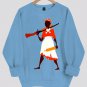 Women's Black Woman Power Print Long Sleeve T-Shirt Thin Sweatshirt