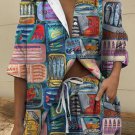 Women's Canned Sardines Art Print Long Sleeve Shirt Shorts Set