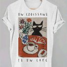 Women's Cat Abstract Illustration Art Print Casual T-Shirt