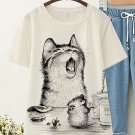 Women's Cat And Mouse Art Print Casual T-Shirt