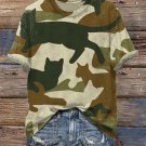 Women's Cats Camouflage Print Casual T-Shirt