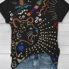 Women's Embroidery Leopard Print Casual T-Shirt