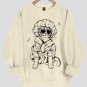 Women's Funny Cat In Robe Print Long Sleeve T-Shirt Thin Sweatshirt