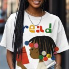 Women's Girl Reading Art Print Casual T-Shirt