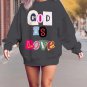 Women's God Is Love Print Long Sleeve T-Shirt Thin Sweatshirt