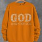 Women's God Is On Control Print Long Sleeve T-Shirt Thin Sweatshirt