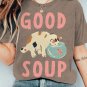 Women's Good Soup The Cat Eats Fish Soup Print Casual T-Shirt