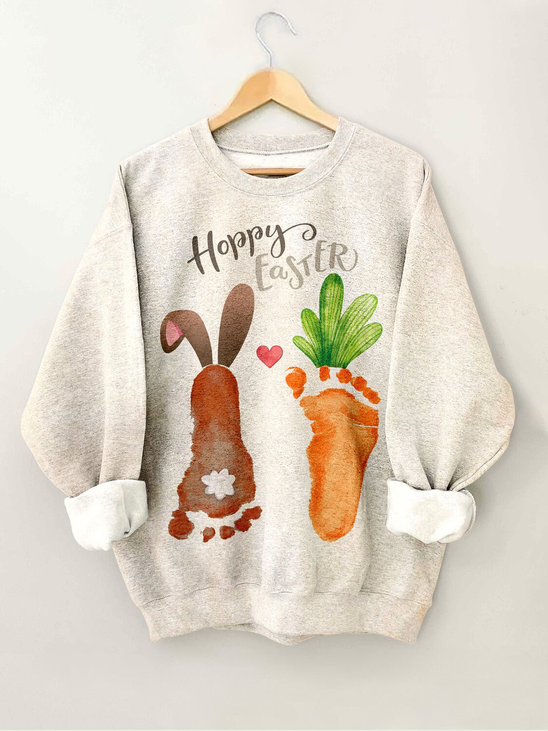 Women's Happy Easter Rabbit Carrot Print Long Sleeve T-Shirt Thin Sweatshirt