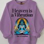Women's Heaven Is A Vibration Yoga Print Long Sleeve T-Shirt Thin Sweatshirt
