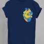 Women's Hug Heart Ukrainian Flag Print Casual T-Shirt
