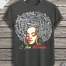 Women's I Am Woman Letter Art Print Casual T-Shirt