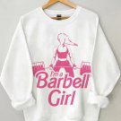 Women's I'm A Barbell Girl Print Long Sleeve T-Shirt Thin Sweatshirt