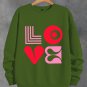 Women's Love Valentine's Day Print Long Sleeve T-Shirt Thin Sweatshirt