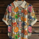 Women's Multicolor Paisley Cashew Flowers And Conch Print Short Sleeve Shirt