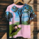 Women's Outdoor Lawn Black Girl Print Casual T-Shirt