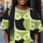Women's Owl Abstract Color Block Print Casual T-Shirt