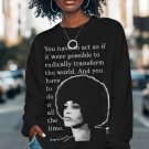 Women's Quotes Angela Davis Print Long Sleeve T-Shirt