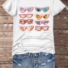 Women's Sunglasses Arrangement Pattern Print Casual T-Shirt