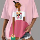 Women's Thrive Cartoon Girl Print Casual T-Shirt