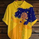 Women's Ukrainian Girl Print Short Sleeve Shirt