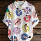 Women's Vacation Girls Floated Leisurely On The Sea Print Short Sleeve Shirt