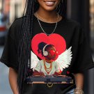 Women's Valentine's Day DJ Print Casual T-Shirt